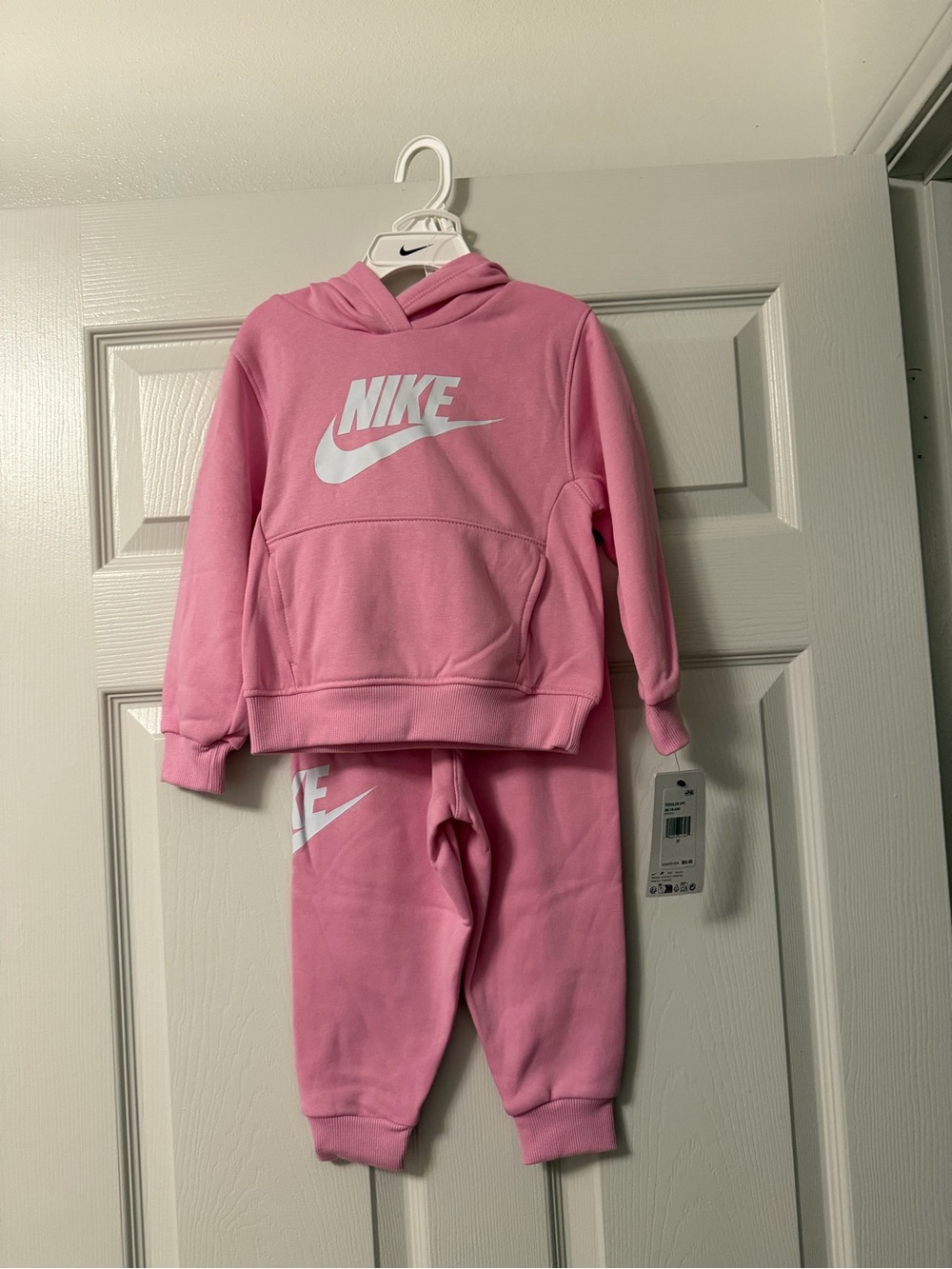 Nike Girls Pink Logo Hoodie & Jogger 2 Piece Set 3T NWT